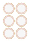 Jaswely Series Porcelain Dinner Plates, Set of 6 - Pink