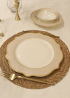 Jaswely Series Porcelain Dinner Plates, Set of 6 - Sand Beige