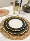 Jaswely Series Porcelain Dinner Plates, Set of 6 - Black