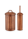 Copper Waste Bin & Toilet Brush Set