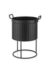 Black Plant Pot - 46 cm (H) x 32 cm (Dia)