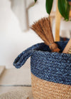 Jute Handwoven Storage Basket - Blue