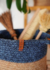 Jute Handwoven Storage Basket - Blue