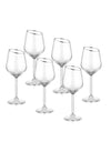 Gina Series Slanted Wine Glasses, Set of 6 - Silver