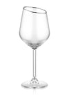 Gina Series Slanted Wine Glasses, Set of 6 - Silver