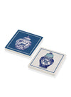 Vase Bleu Blanc Natural Stone Coasters, Set of 2