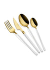 Vina Series Gold And White Cutlery, Set of 24