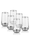 Glam Series Highball Glasses, Set of 6 - Silver