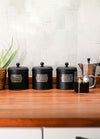 Black Coffee, Tea, And Sugar Jar Set - 17 cm (H)