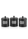 Black Coffee, Tea, And Sugar Jar Set - 17 cm (H)