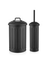 Black Waste Bin & Toilet Brush Set