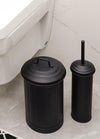 Black Waste Bin & Toilet Brush Set