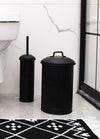 Black Waste Bin & Toilet Brush Set