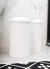 White Waste Bin & Toilet Brush Set