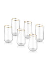 Gina Series Slanted Highball Glasses, Set of 6 - Gold