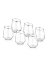 Gina Series Slanted Tumblers, Set of 6 - Silver