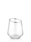 Gina Series Slanted Tumblers, Set of 6 - Silver