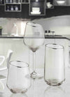 Gina Series Slanted Tumblers, Set of 6 - Silver