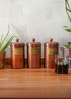 Copper Coffee, Tea, And Sugar Jar Set - 22 cm (H)