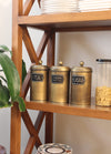 Gold Coffee, Tea, And Sugar Jar Set - 22 cm (H)