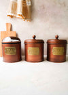 Copper Coffee, Tea, And Sugar Jar Set - 17 cm (H)